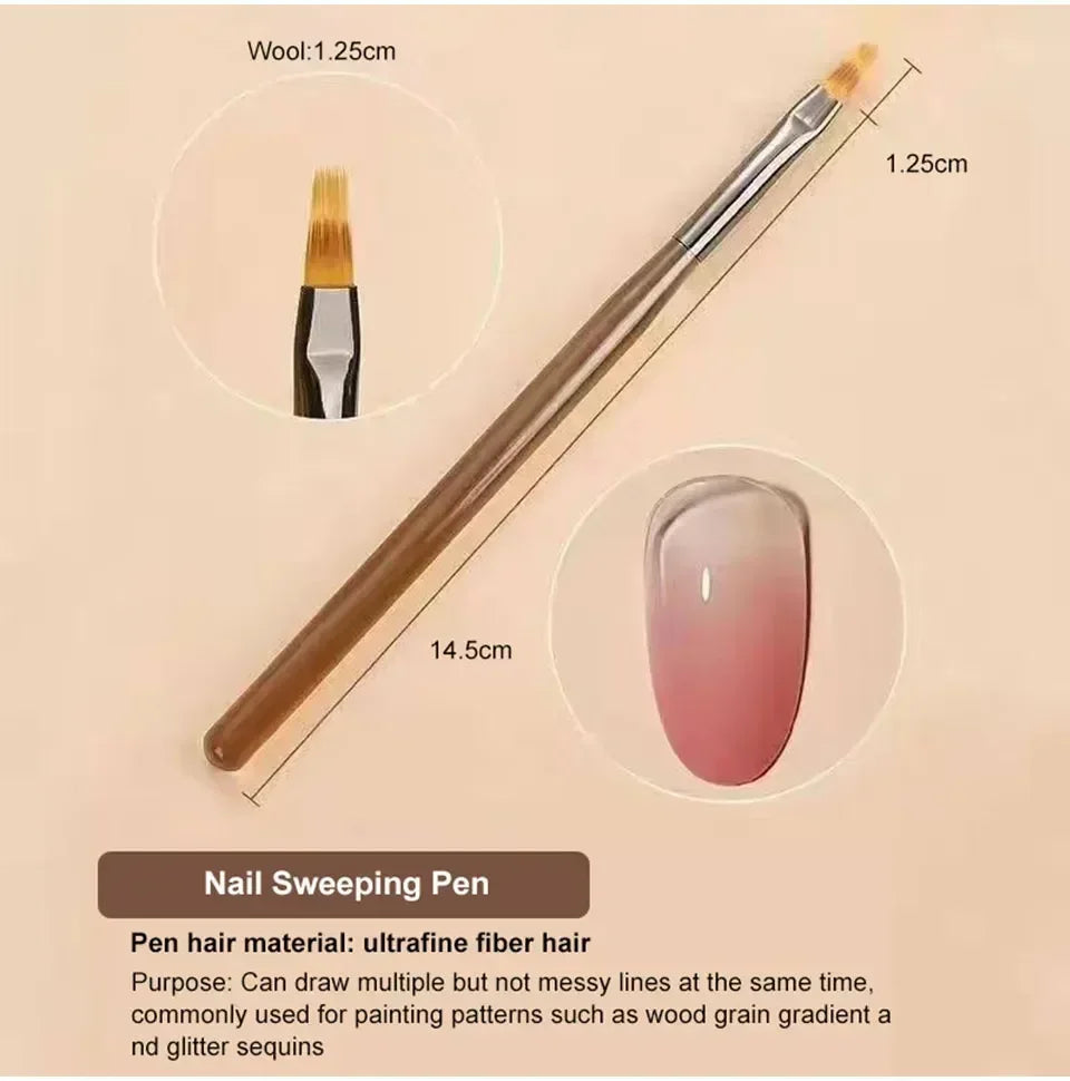 9PCS Nail Brush Liner DIY Painting Pen Manicure Acrylic Drawing Brush for Nail Art Design Nails Tip Display Painting Tool