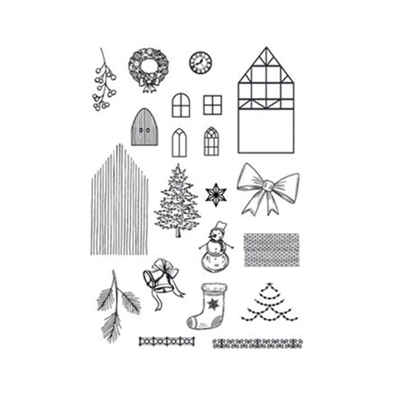 Christmas Wishes Autumn Leaves Lace Clear Stamps for Scrapbooking For Paper Making Frame Card Craft Transparent Seal