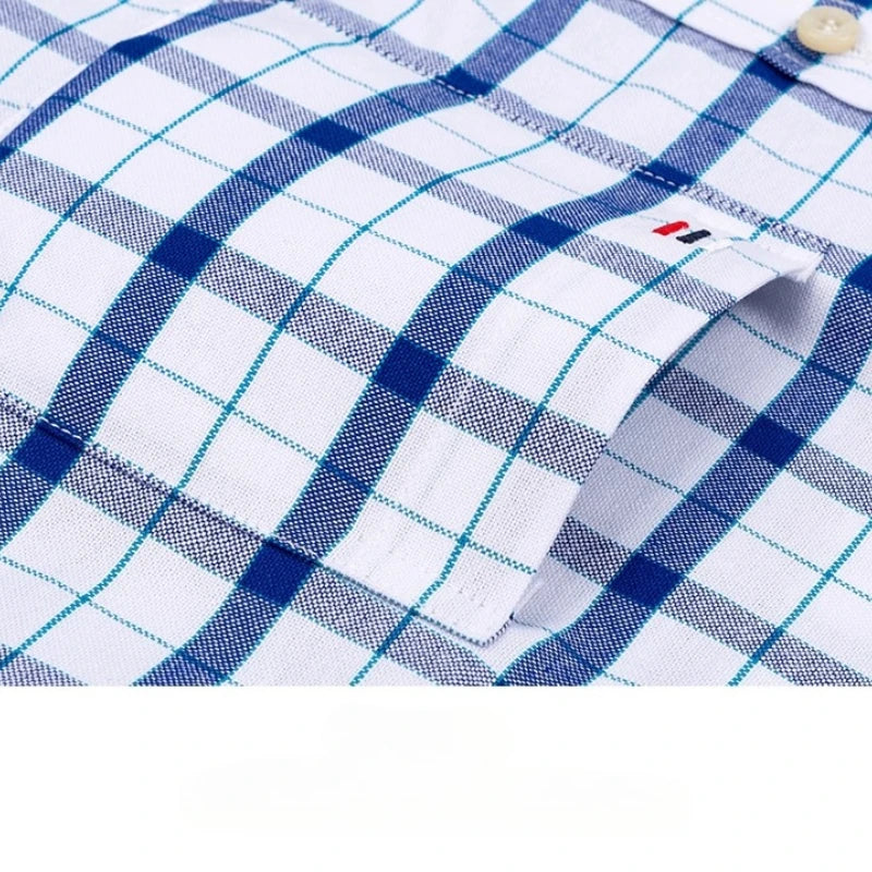 Mens Plaid Short Sleeve Shirt