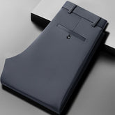 Mens Thin Stretch Straight Summer Pants Silky No-Iron Fabric