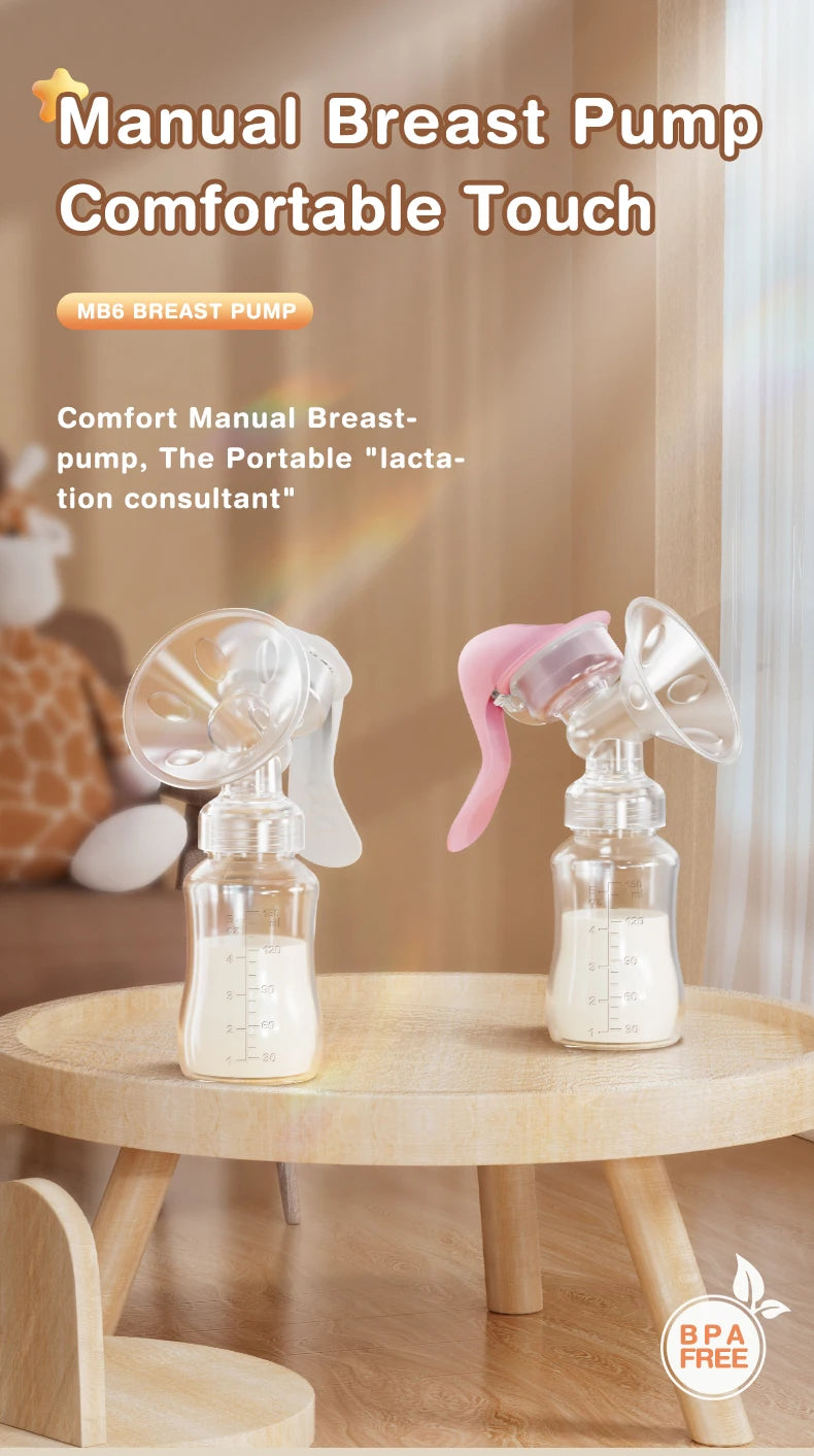 MAMIJOY  Breast Pump Baby Nipple Manual Suction Milk Pump Feeding Breasts Pumps Milk Bottle Sucking Postpartum Supplies BPA Free