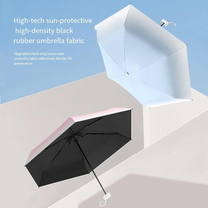 Mini Gradient Colour Folding Umbrella With UV Protection Casual Durable Compact Umbrella For Men's & Women's Outdoor Activities