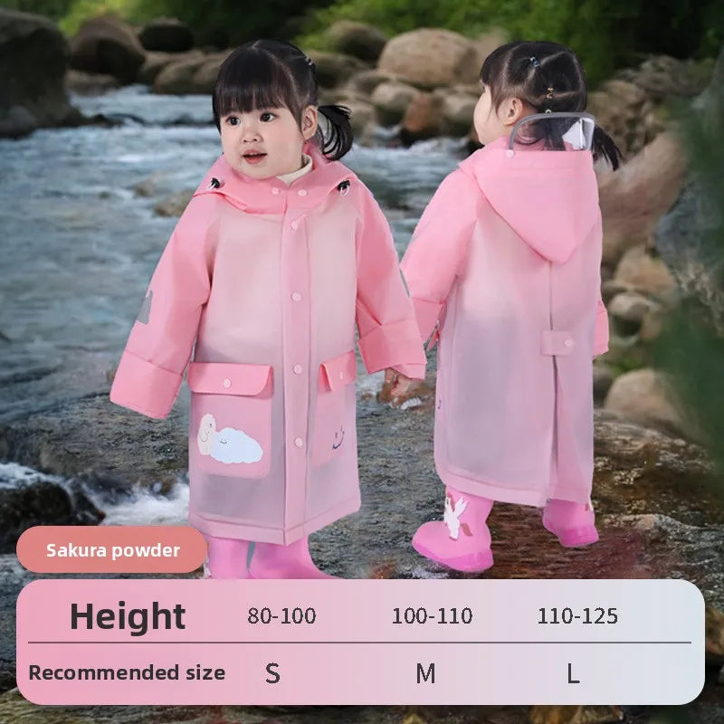 Children's Raincoat for Boys Girls,Full Body Waterproof,Kindergarten Baby for School,Student Only, with Backpack Space, Raincoat