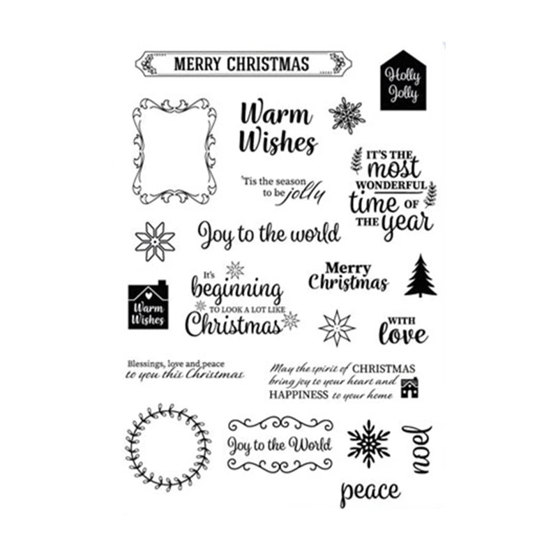 Christmas Wishes Autumn Leaves Lace Clear Stamps for Scrapbooking For Paper Making Frame Card Craft Transparent Seal