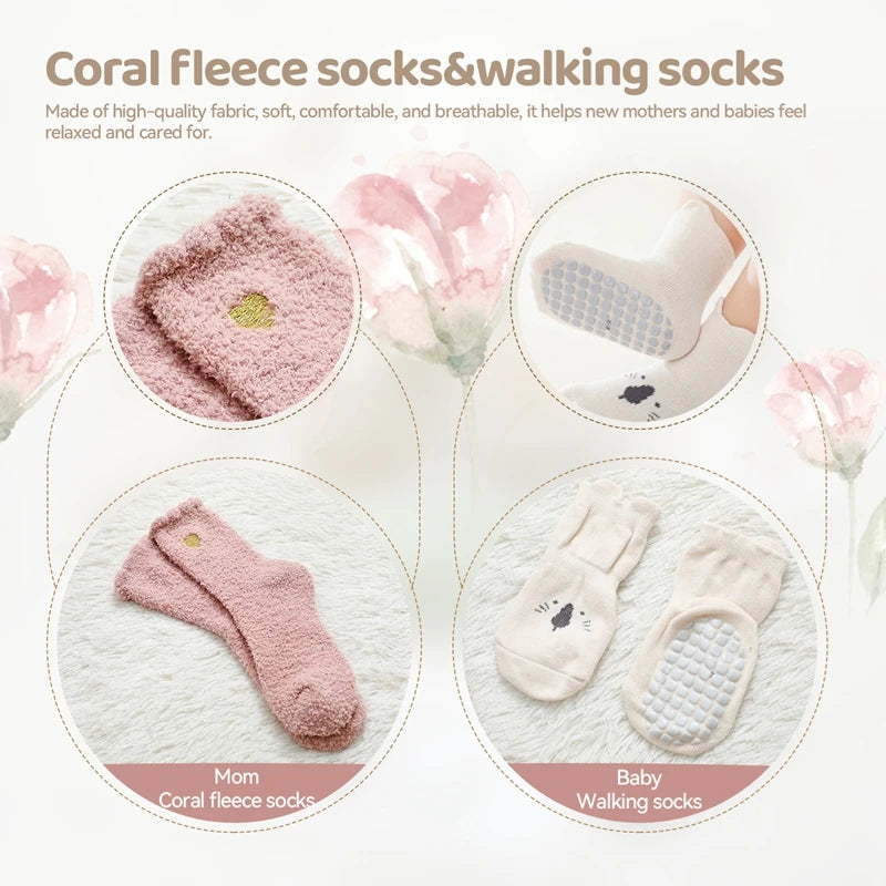 Baby Bathing Set Gift Box Cotton Socks Newborn Growth Memorial Card Wooden Bear Teether Wooden Rattle Baby Birth Gift