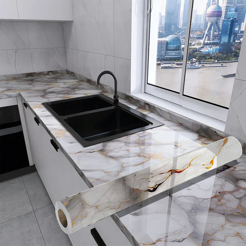 Wallpaper Sticker High Temperature Resistance Adhesive Wall Wallpaper Oil Fume Sticker 40cm Kitchen Waterproof and Oil Resistant