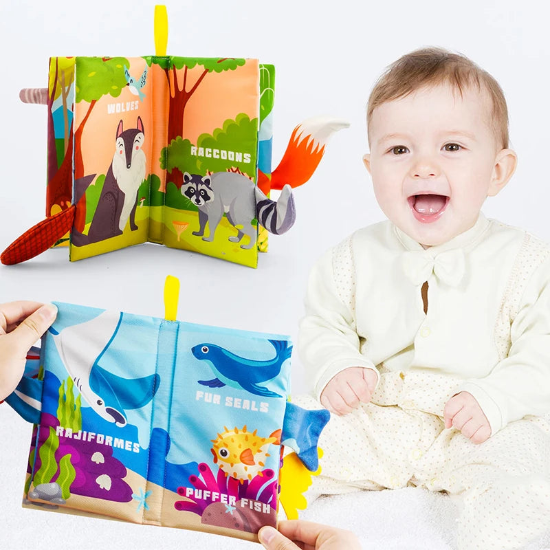 Baby Books Toys, Baby Books 0-6 Months, 3PCS Touch and Feel Cloth Crinkle Soft Books, Toys for 0-3-6-12-18 Months Infant Newborn