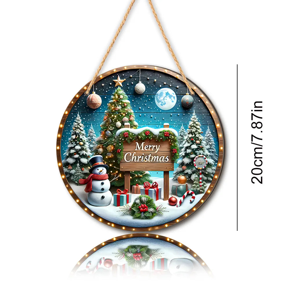 Christmas Christmas Tree Welcome Sign 2d Flat Wooden Holiday Party Hanging Sign Ornaments For Home Garden Decor Christma