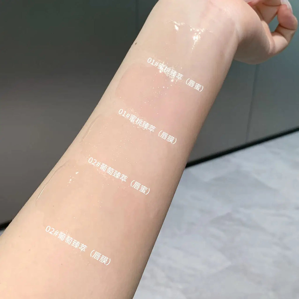 Two piece set of moisturizing lip gloss lip mask set, long-lasting moisturizing and glossy smooth makeup set