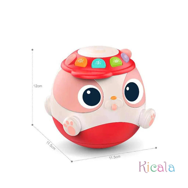 Baby Music Toys Tummy Drum Tumbler Toy Music & Light Early Development Learning Toddler Toy Musical Dog for Boy Girl Gifts