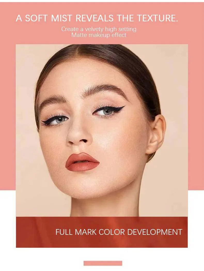6-Color Matte Lipstick: Velvet Lip Color, Smooth, Waterproof, Long-Lasting Color Lip Makeup