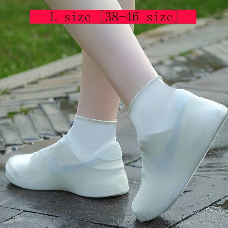 1 Pair Latex Rain Boot Overshoes Travel For Outdoor Use Latex Waterproof Shoe Covers Rainy Day Non-slip Reusable Foot Cover