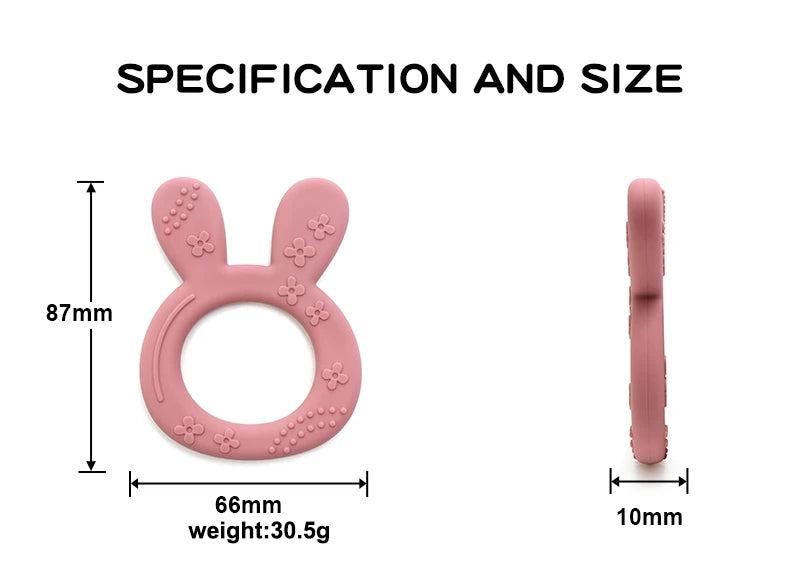 2024 New Baby Teether carrot bunny Shape Silicone Teether Teething Toy Kids Sensory Educational teething Toy