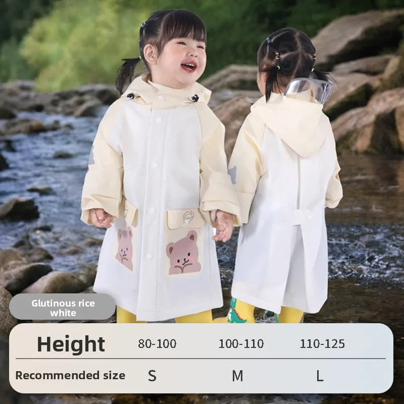 Children's Raincoat for Boys Girls,Full Body Waterproof,Kindergarten Baby for School,Student Only, with Backpack Space, Raincoat