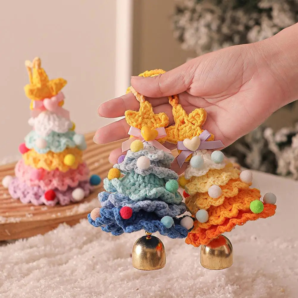 Christmas Tree Car Ornament Christmas Tree Knit Hand-knitted Gift Creative Ornament Home Decoration Christmas Gift Birthday Gift
