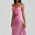 Summer Womens Solid Color Hollow Split Strap Dress