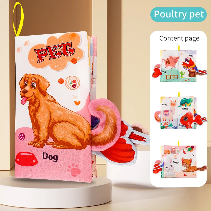 Baby Books Toys, Baby Books 0-6 Months, 3PCS Touch and Feel Cloth Crinkle Soft Books, Toys for 0-3-6-12-18 Months Infant Newborn