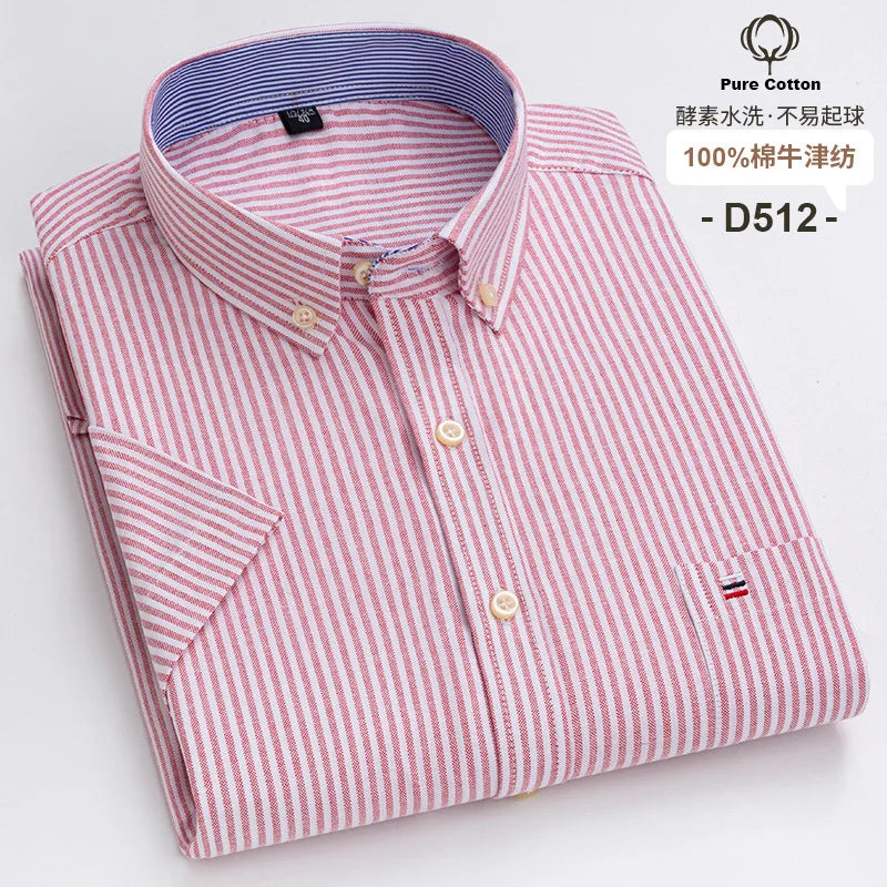 Mens Plaid Short Sleeve Shirt