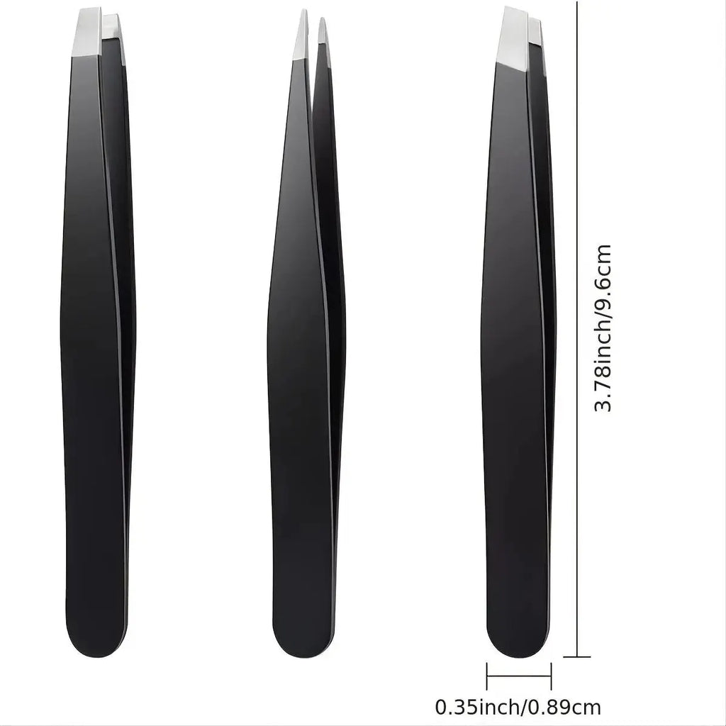 Tweezers Set 3-4pcs Premium Stainless Steel Eyebrow Precision Sharp Tip Tweezers for Body Ingrown and Facial Hair Removal