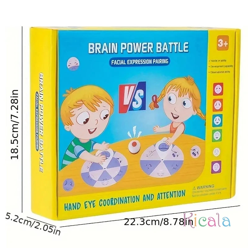 Family Fun Puzzle Game Wooden Expression Spinners Hand-Eye Coordination Challenge Interactive Toy Board Table Game Gift For Kids