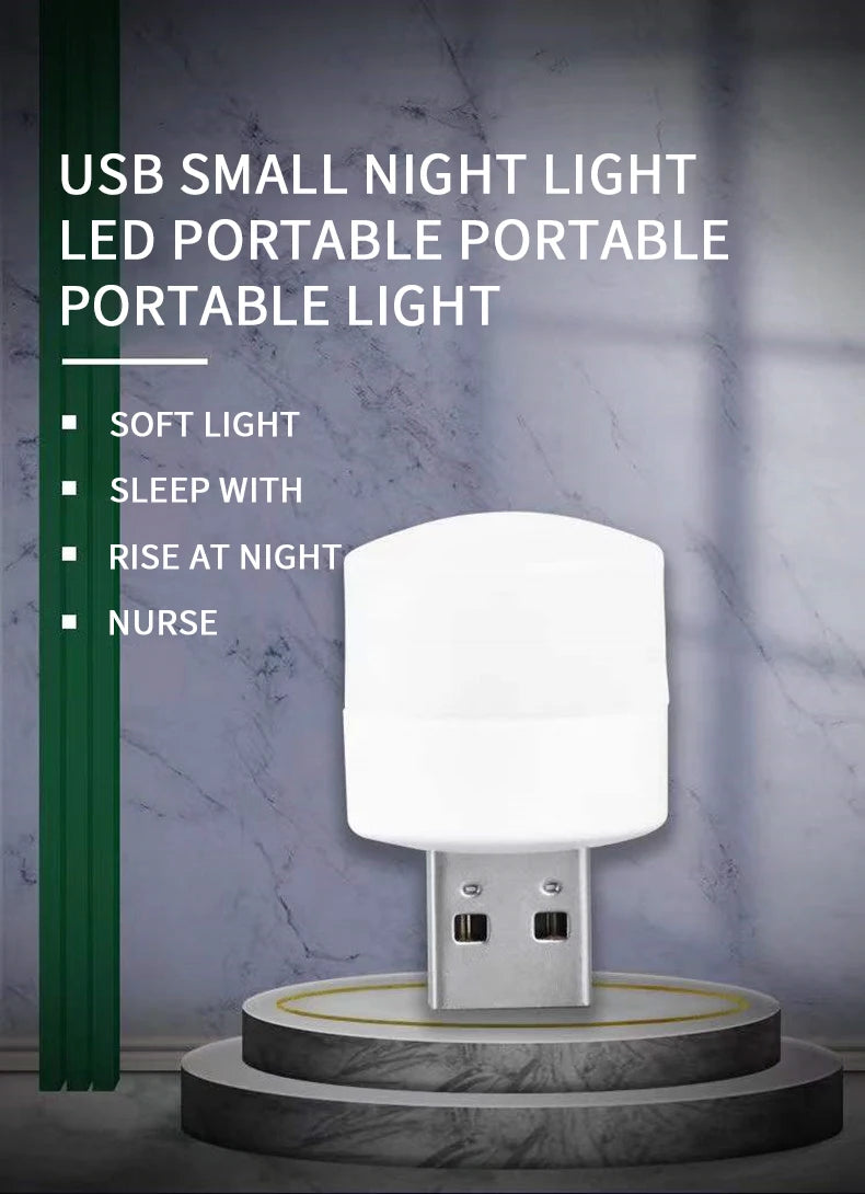 3-5Pcs Mini USB Night Light Warm White Eye Protection Book Reading Lights usb Plug Computer Mobile Power Charging LED night Lamp