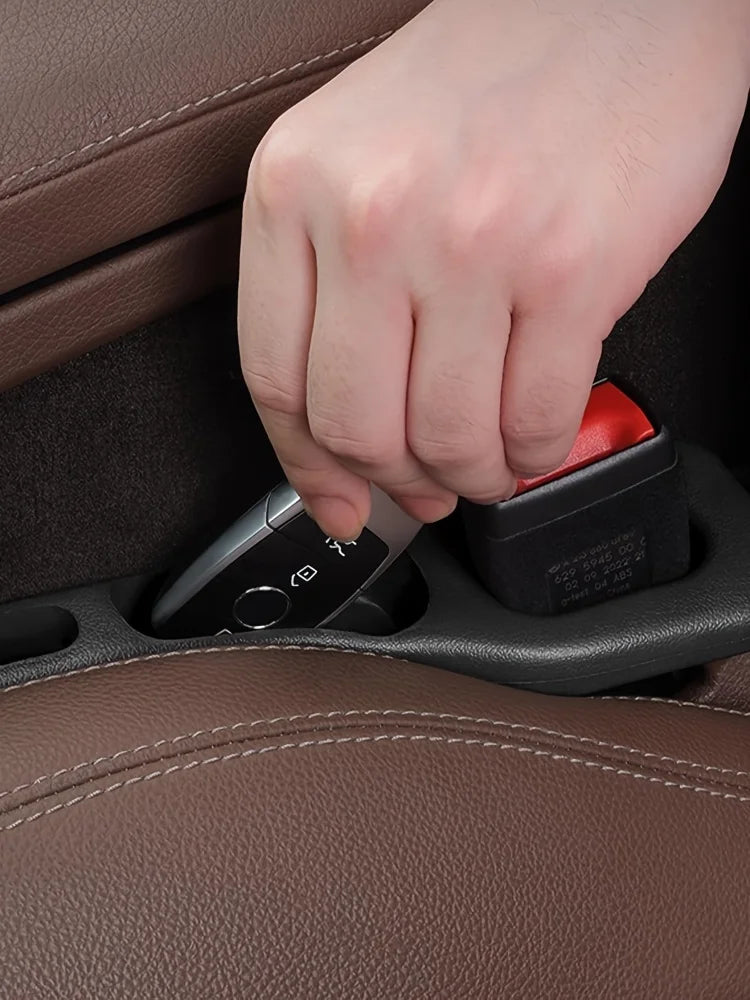 2pc Car Seat Gap Filler Organizer Pu Waterproof Car Seat Gap Plug Strip with 2 Grooves Seat Gap Storage Auto Interior Accessorie