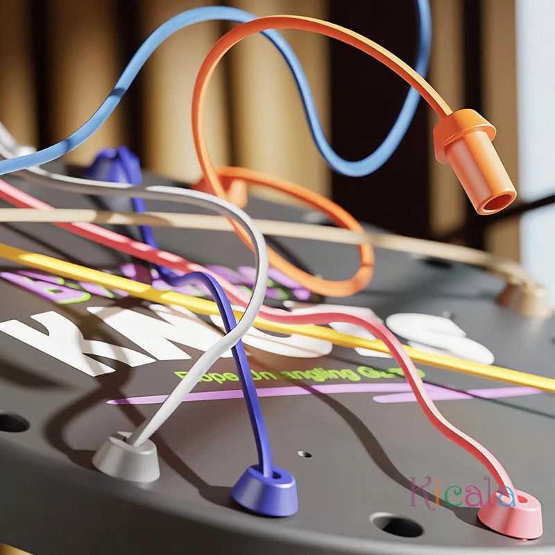 Kid Rope Knots Puzzle Board Game Color Line Twisted Connected Rope Sorting Logic Thinking Challenge Strategy Table Game Toys