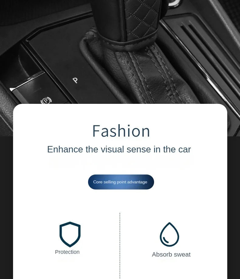 High Quality Car Shift Handle Cover PU Leather Non-slip Wear-resistant Universal Car Automatic Gear Sheath Car Decoration