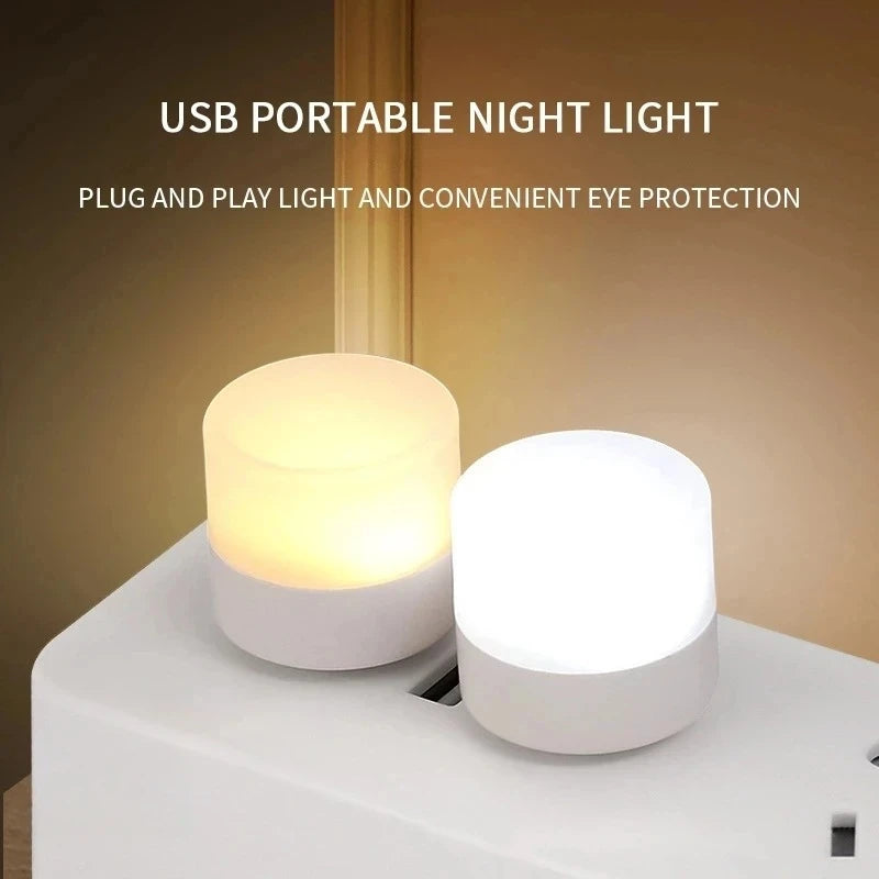 3-5Pcs Mini USB Night Light Warm White Eye Protection Book Reading Lights usb Plug Computer Mobile Power Charging LED night Lamp