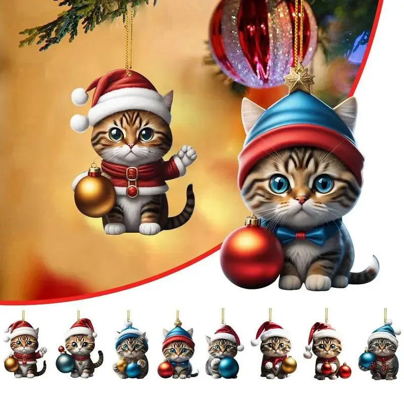 2024 Advent Calendar 24 Days Christmas Cat Ornament Calendar Cartoon Festival Supplies Funny Wall Decoration For Holiday Party