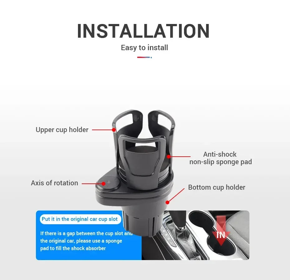 Car Cup Holder Expander For Car Adapter Adjustable Multifunctional Dual Cup Holder With Phone Holder Aromatherapy Organizer