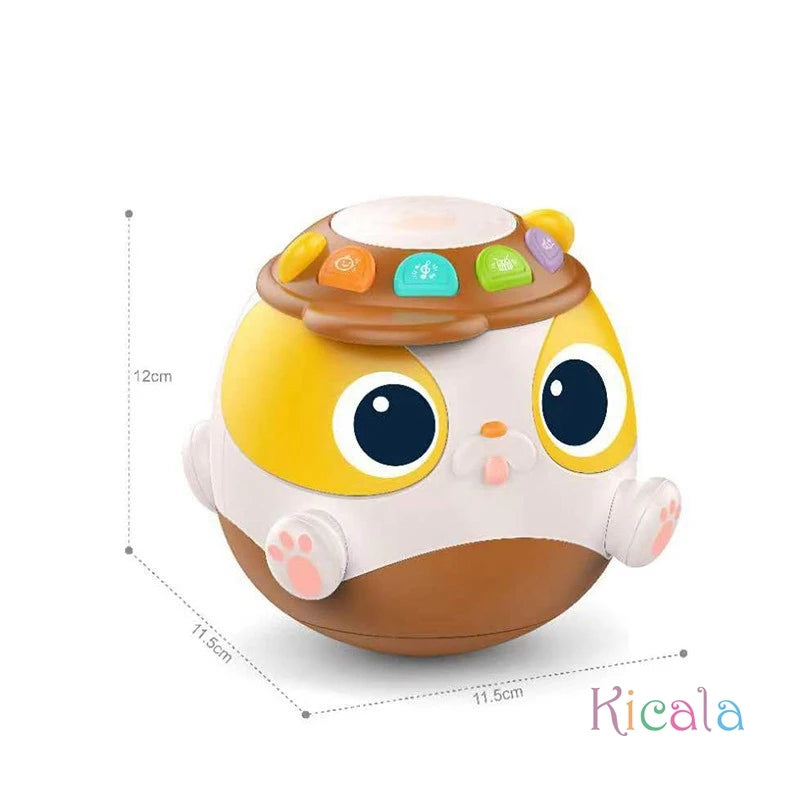 Baby Music Toys Tummy Drum Tumbler Toy Music & Light Early Development Learning Toddler Toy Musical Dog for Boy Girl Gifts