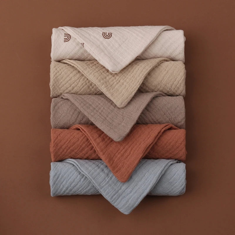 5PC Baby Towel New Born Items Stuff Muslin Squares Infant Newborn Hand Bath Shower Face Towels Soft Cotton Gauze Baby Washcloth