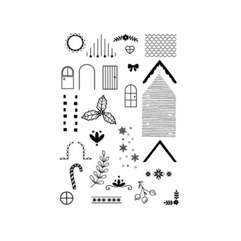 Christmas Wishes Autumn Leaves Lace Clear Stamps for Scrapbooking For Paper Making Frame Card Craft Transparent Seal