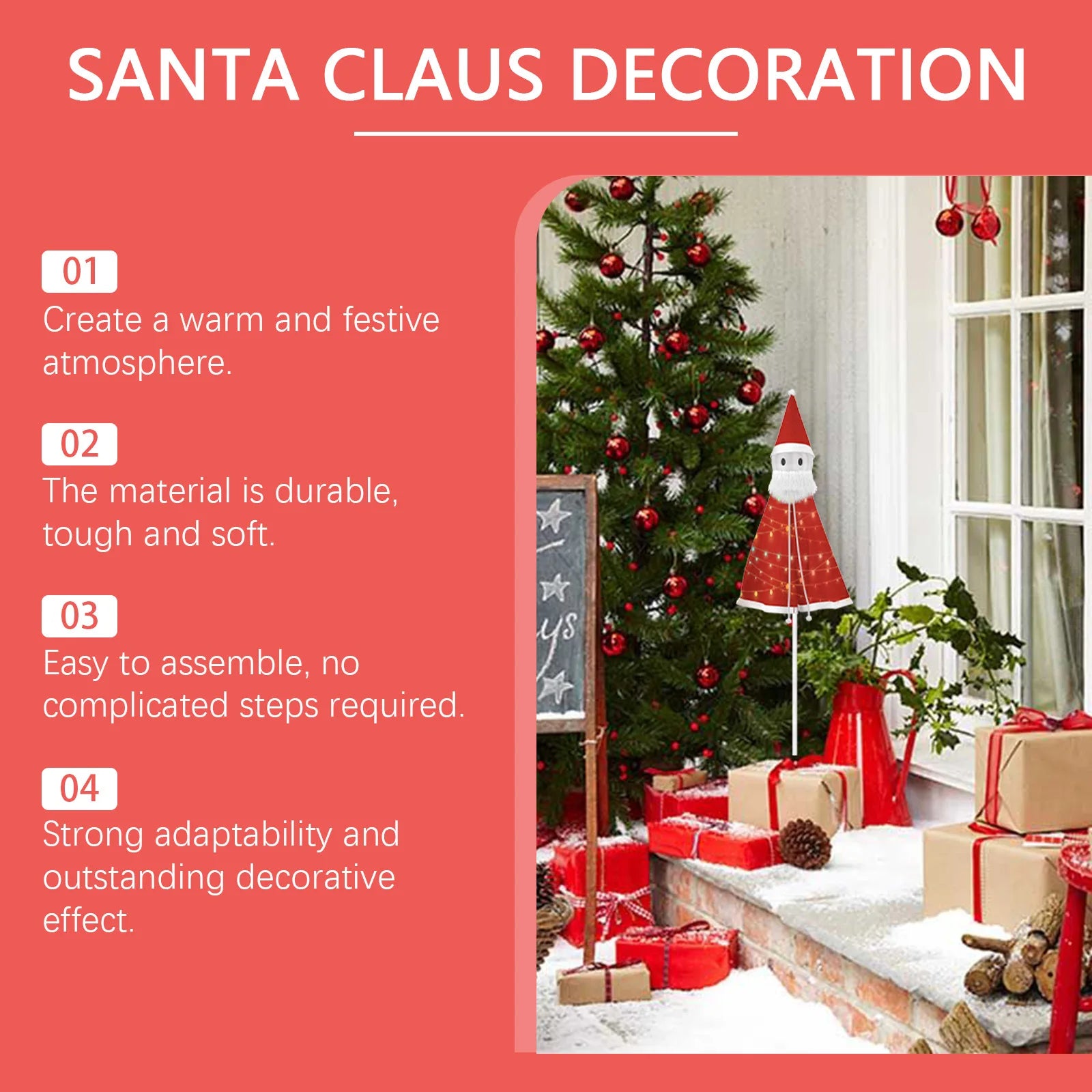 Christmas Santa Claus Decorations Fun Ornaments for Festive Atmosphere Detachable Lightweight Playful Toys
