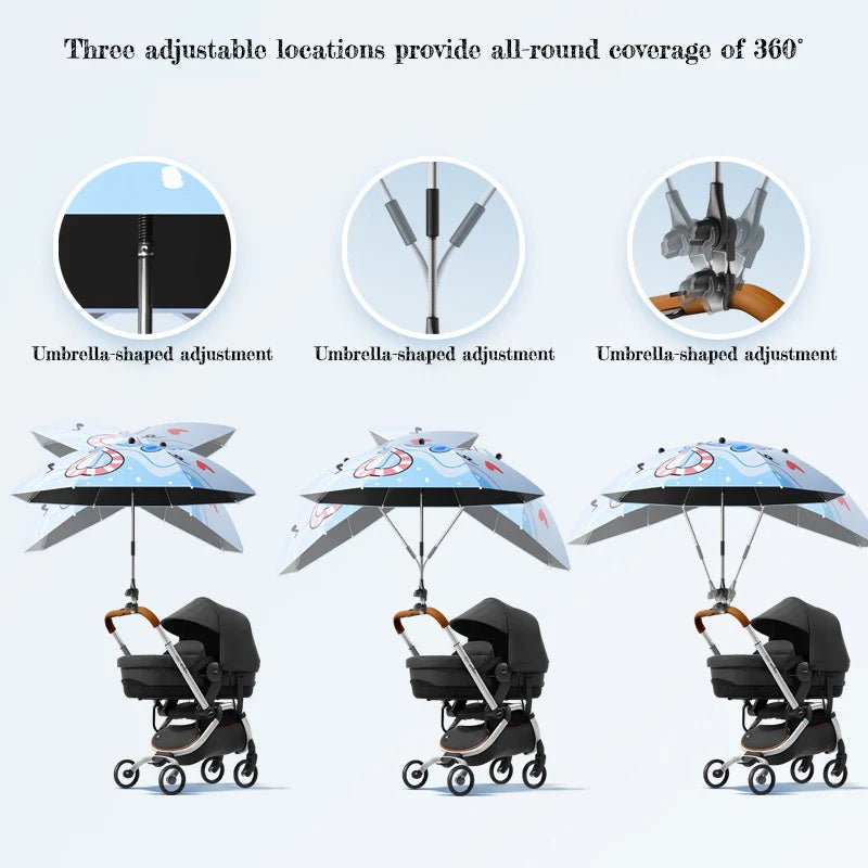 Baby Stroller Sunshade Baby Tricycle Universal Hand Push Children's Stroller Umbrella Children's Walking Tools Sun Protection