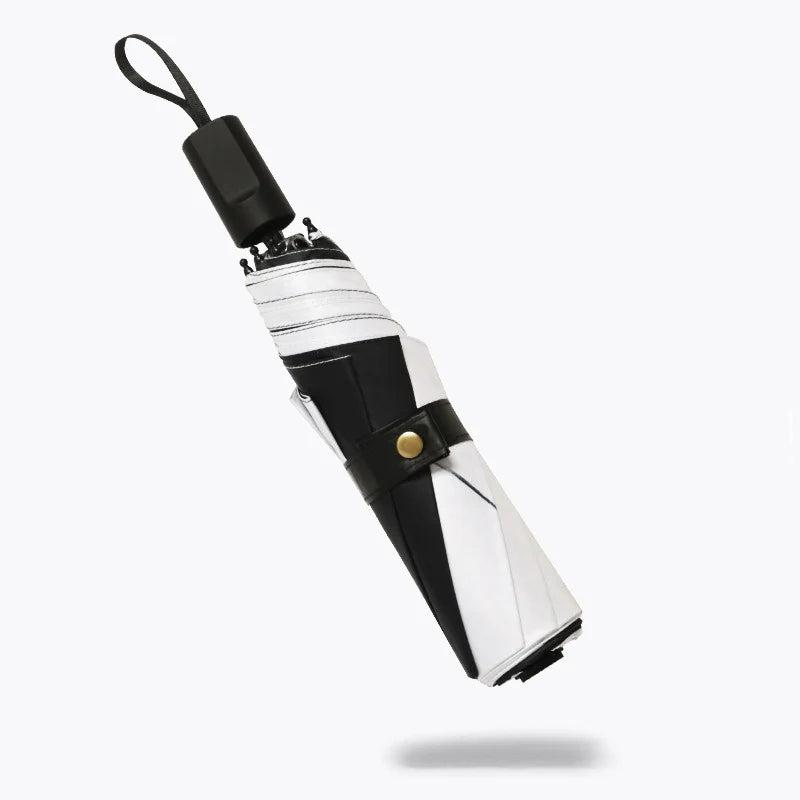 1pc Black White Minimalism Cat Pattern Folding Umbrella Rainproof Sunshade UV Protection Travel Umbrella Automatic Manual Models