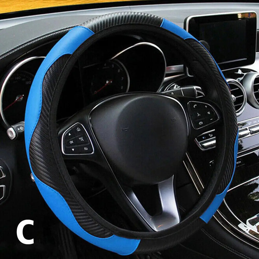 Universal Leather Car Steering Wheel Cover For Renault Megane 2/3 Captur Clio Scenic Duster Kudjar Triber Auto Accessories
