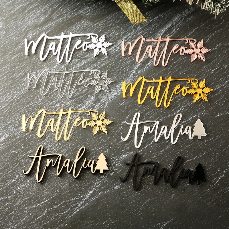 Christmas place cards Christmas stocking tags Merry Christmas gift tags personalized Christmas tags with decors, Wooden paw