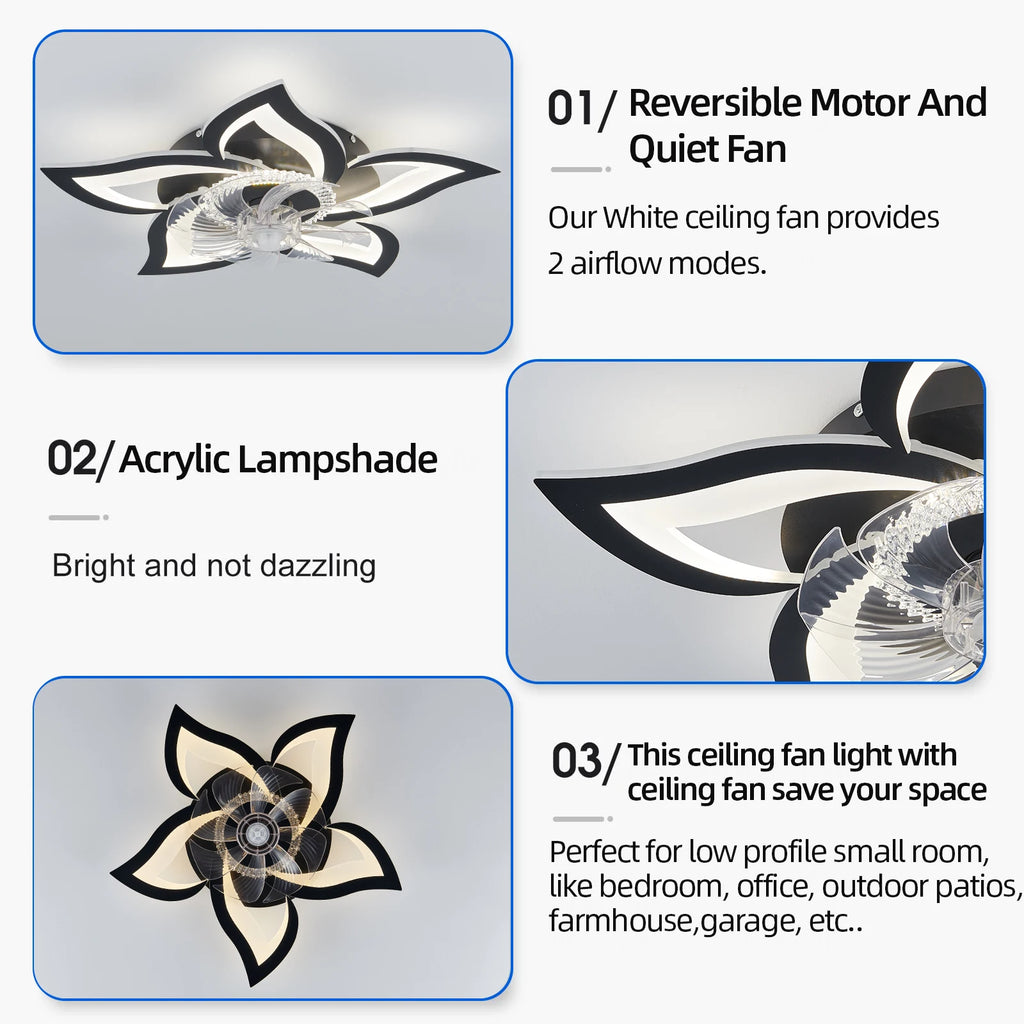 IRALAN home appliances LED ceiling fan light modern smart switch ceiling fan with light home interior decoration fan light