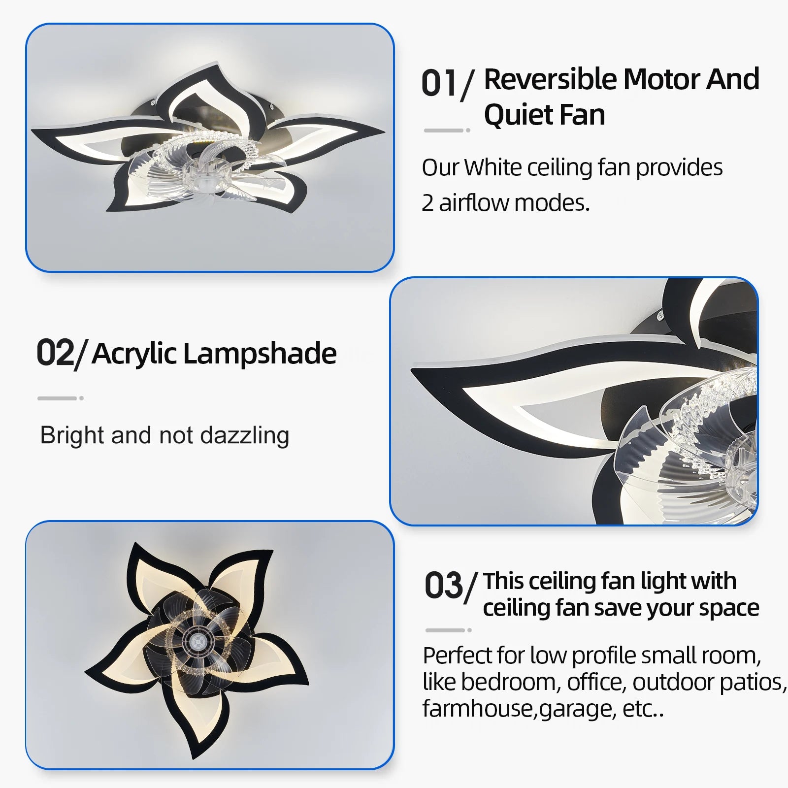 IRALAN home appliances LED ceiling fan light modern smart switch ceiling fan with light home interior decoration fan light