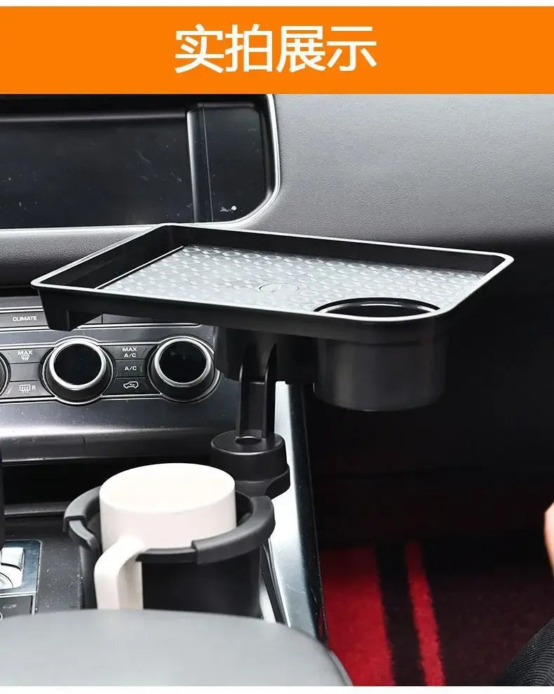 Universal Car Cup Holder Tray With Dual Cup Holder Organized Table Food Car Tray Portable Adjustable Drink Stand