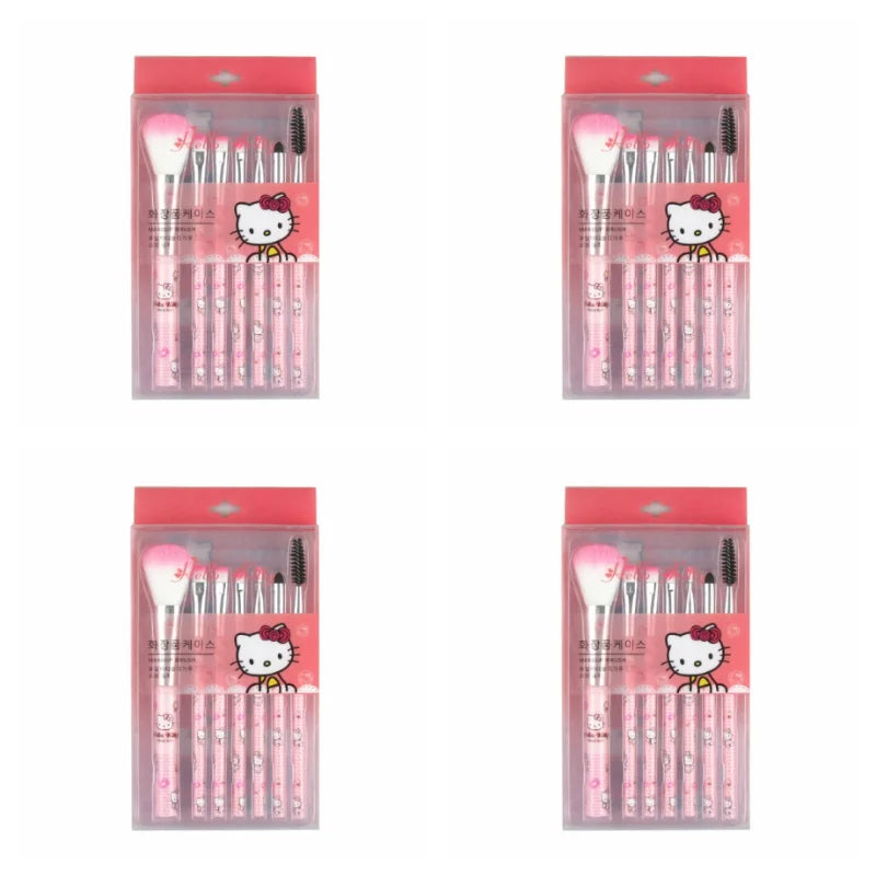 Sanrio Makeup Brush Set Hello Kitty Anime Fashion Jewelry Blush Eyebrow Lip Eyeshadow Brush Beauty Tools Girls Gift With Box
