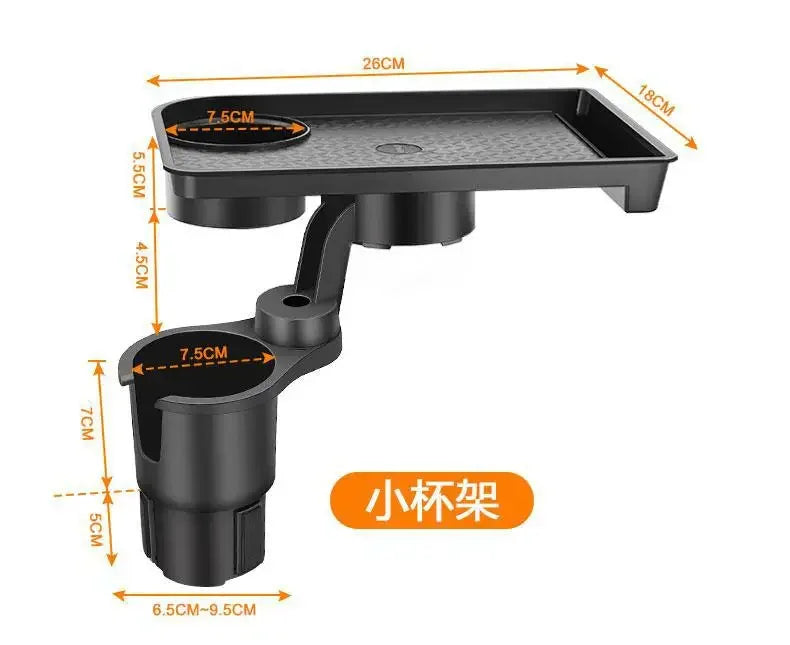 Universal Car Cup Holder Tray With Dual Cup Holder Organized Table Food Car Tray Portable Adjustable Drink Stand