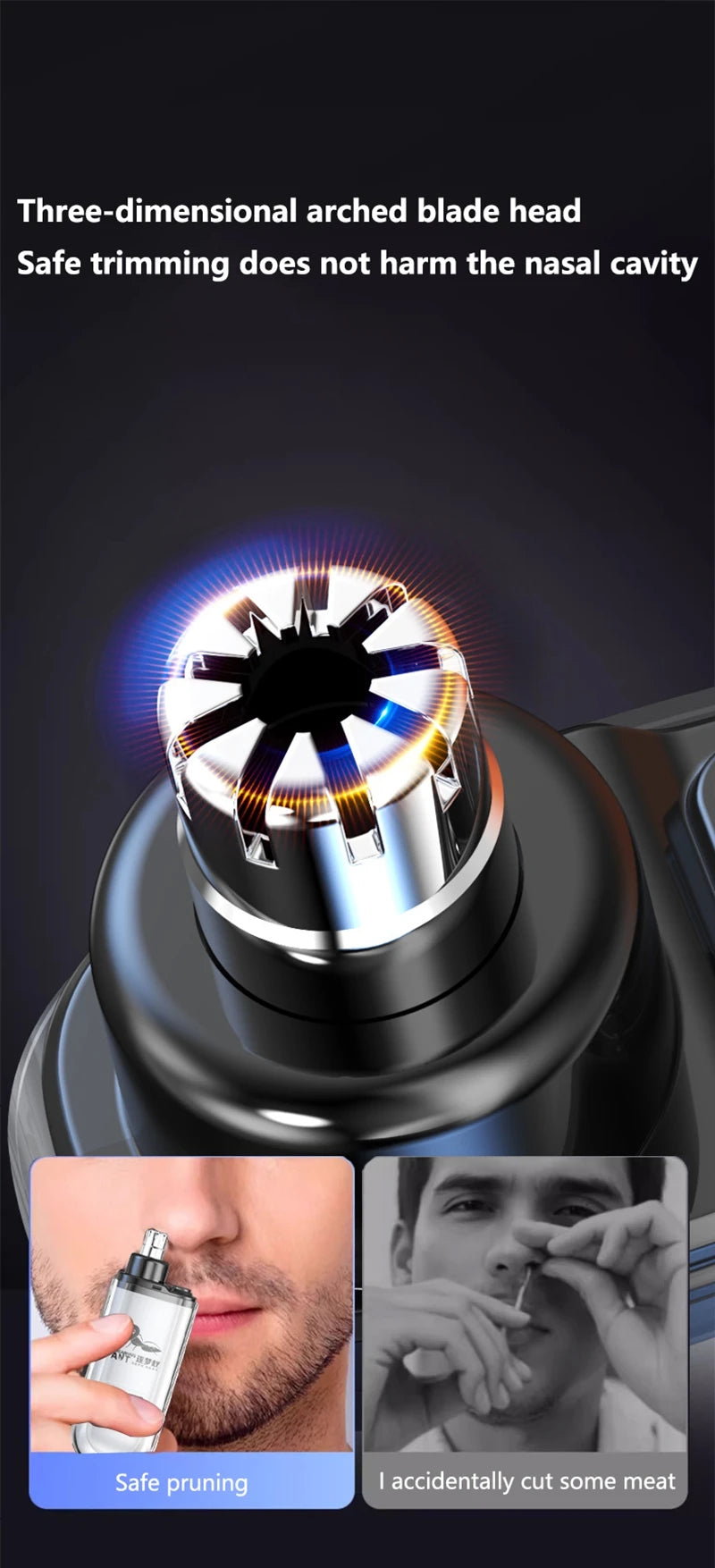 Xiaomi Nose Ear Hair Trimmer for Men Type-C Rechargeable Portable Painless Shaving Ear Nose Hair Clipper Facial Hair Trimmer New