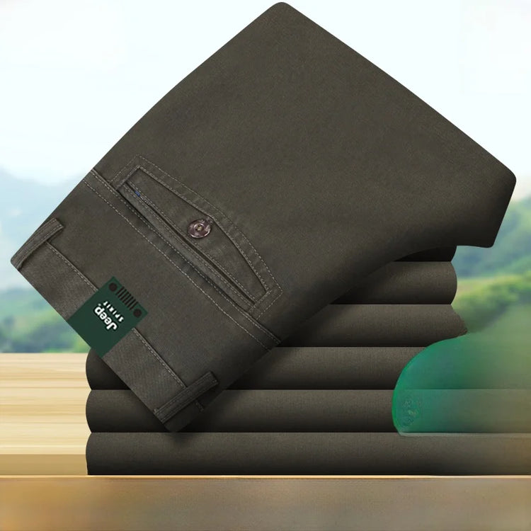 2025 Mens High Waist Loose Straight Cotton Casual Pants