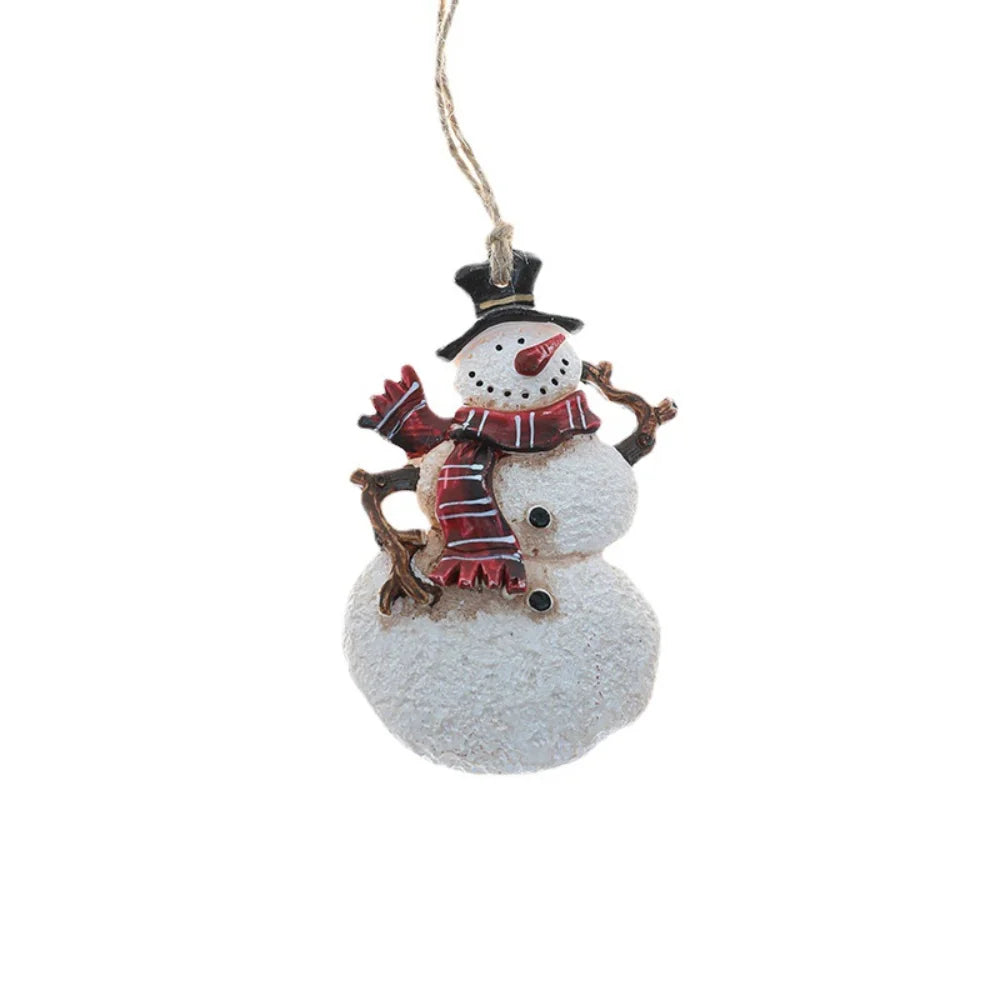 Christmas Resin Tree Decorations Santa Snowman Angel Pendant Ornament DIY Kids Toys Noel Navidad Kerst 2023