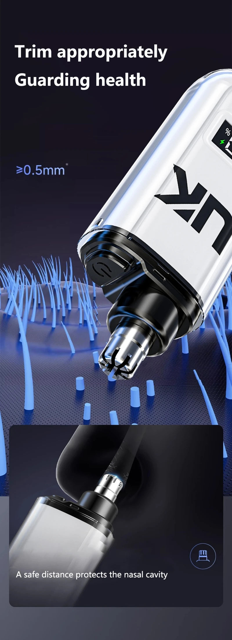 Xiaomi Nose Ear Hair Trimmer for Men Type-C Rechargeable Portable Painless Shaving Ear Nose Hair Clipper Facial Hair Trimmer New