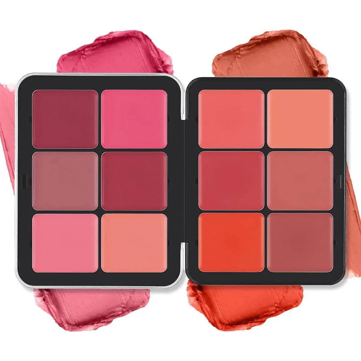 12-Color Iron Box Blusher Plate Multi-Color Cream Blush Plate Concealer Plate Contour and Highlighter Palette Makeup Blush Face