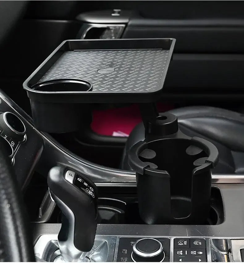 Universal Car Cup Holder Tray With Dual Cup Holder Organized Table Food Car Tray Portable Adjustable Drink Stand